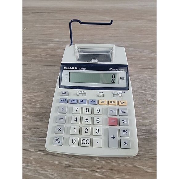 Sharp EL-1750V‎ 12 Digit 2-Color Printing Calculator Adding Machine Tested Read - Picture 2 of 9